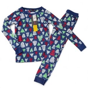 🎄 MERRY LANE Christmas Tree Kids Thermal Waffle Knit Pajama Set - Size L 🎄